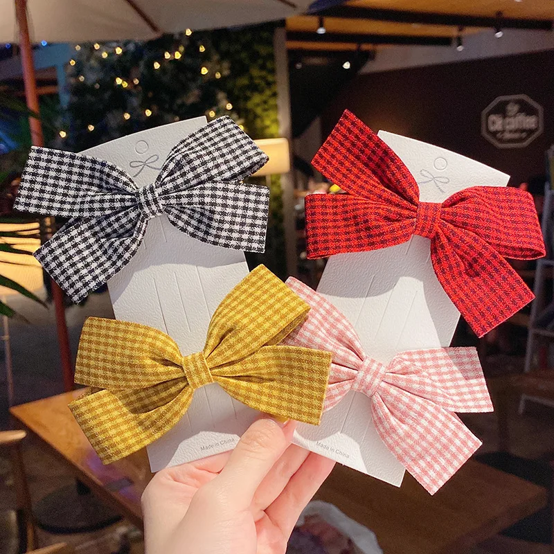 4Pcs/Lot Women Girls Simple Plaid Hair Clip Bows Duckbill Hairpins Fashion Makeup Hairband Bezel Wholesale Hair Accessories
4Pcs/Lot Women Girls Simple Plaid Hair Clip Bows Duckbill Hairpins Fashion Makeup Hairband Bezel Wholesale Hair Accessories