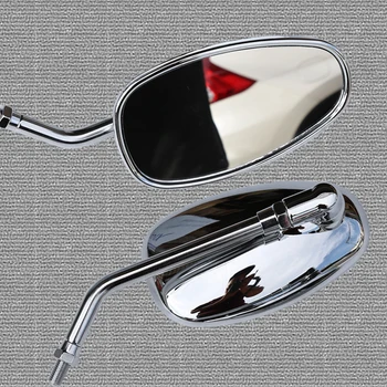 

10mm Motorcycle Accessories Side Mirror Chrome oval Motorbike Rear View Mirrors FOR YAMAHA Vmax Virago 535 V-Star 650 1100 1300