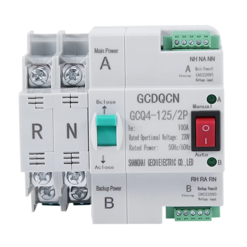 Dual-Power Automatic Transfer Switch 2P 100A Household 35mm Rail Installation
Dual-Power Automatic Transfer Switch 2P 100A Household 35mm Rail Installation