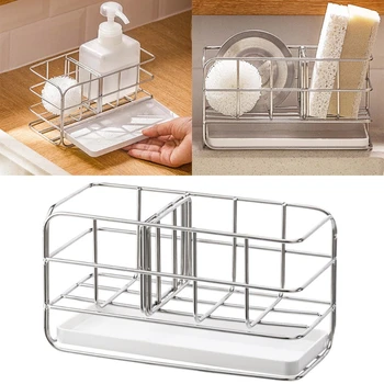 Countertop Wall Mounted Sponge Holder Soap Drain Storage Rack Tray Kitchen Shelf 77UD
Countertop Wall Mounted Sponge Holder Soap Drain Storage Rack Tray Kitchen Shelf 77UD