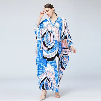 SuperAen 2020 Autumn New Loose-Fit Plus Size Dresses V-neck Batwing Sleeve Floral Printed Dress for Women 
SuperAen 2020 Autumn New Loose-Fit Plus Size Dresses V-neck Batwing Sleeve Floral Printed Dress for Women