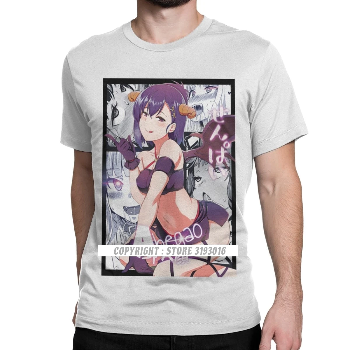 Сексуальные Японские футболки Waifu Ahegao японская футболка хлопковая премиум