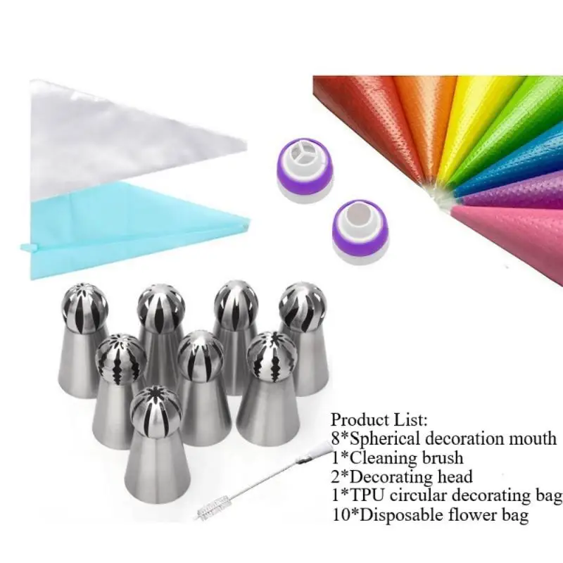 22PCS/Set DIY Cake Decorating Set Silicone Icing Piping Cream Pastry Bag Stainless Steel Nozzle Set Kitchen Accessories Cookice
22PCS/Set DIY Cake Decorating Set Silicone Icing Piping Cream Pastry Bag Stainless Steel Nozzle Set Kitchen Accessories Cookice