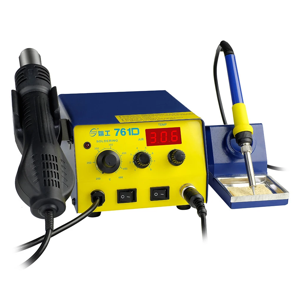 YAOGONG 761D 2in1 Hot Air Gun Desoldering Station Adjustable Constant Temperature Mobile Phone Electronic Repair Tool
YAOGONG 761D 2in1 Hot Air Gun Desoldering Station Adjustable Constant Temperature Mobile Phone Electronic Repair Tool