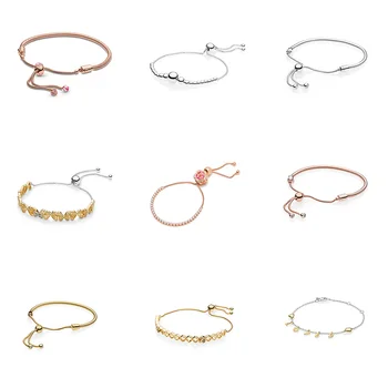 925 Sterling Silver Bracelets Charms Rose Gold Adjustable Size Bracelets For Women Party Jewelry
925 Sterling Silver Bracelets Charms Rose Gold Adjustable Size Bracelets For Women Party Jewelry