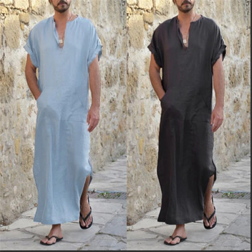 Saudi Arab Dubai Man Muslim Kaftan Thobe Middle East Turkish Islamic Traditional V-neck Cotton Jubba Robes Vintage Long Shirt
Saudi Arab Dubai Man Muslim Kaftan Thobe Middle East Turkish Islamic Traditional V-neck Cotton Jubba Robes Vintage Long Shirt
