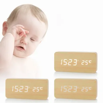High Quality LED Alarm Clocks Digital Multifunction Modern Wooden Desk Clocks Square Sounds Control Thermometer Home Decorations
High Quality LED Alarm Clocks Digital Multifunction Modern Wooden Desk Clocks Square Sounds Control Thermometer Home Decorations
