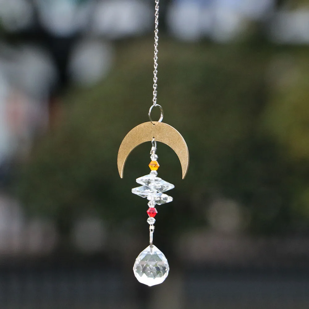 1PCS Crystal Ball Prisms Suncatcher Hanging Ornament Chakra Crystals Rainbow Maker with Moon Home Garden Decoration
1PCS Crystal Ball Prisms Suncatcher Hanging Ornament Chakra Crystals Rainbow Maker with Moon Home Garden Decoration