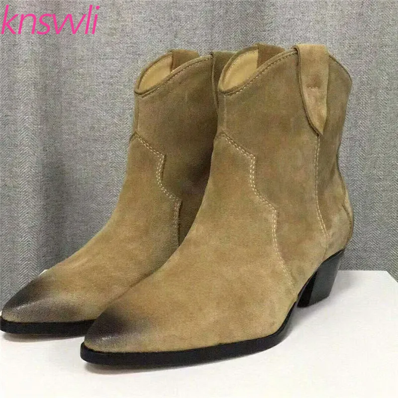 Hot Genuine Leather Suede Ankle Boots Women Quality Solid Chunky Heels Short Boots Woman Classic Chelsea boots botas feminina
Hot Genuine Leather Suede Ankle Boots Women Quality Solid Chunky Heels Short Boots Woman Classic Chelsea boots botas feminina