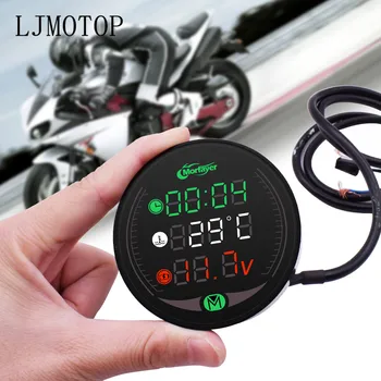 Motorcycle Tester LED Display Waterproof Voltmeter Multifunction Meter For Honda VFR 1200 ST 1300 Black SpiRit NC 750S 750X