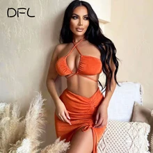 DFLlifes Drawstring Women's Suit Backless Lace Halter Woman Clothes Sexy Club Solid Crop Top Split Slim Spring Summer Suits 2022
DFLlifes Drawstring Women's Suit Backless Lace Halter Woman Clothes Sexy Club Solid Crop Top Split Slim Spring Summer Suits 2022