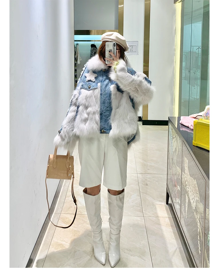 denim jacket with fur real fox fur star (26)