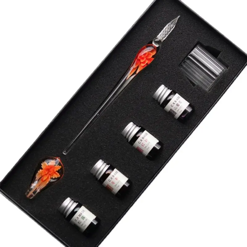 7PCS/SET Handmade Floral Glass Pen Dip Writing Ink Signature Pens Set for School Stationery Gifts Art Decoration Supplies LX9A
7PCS/SET Handmade Floral Glass Pen Dip Writing Ink Signature Pens Set for School Stationery Gifts Art Decoration Supplies LX9A