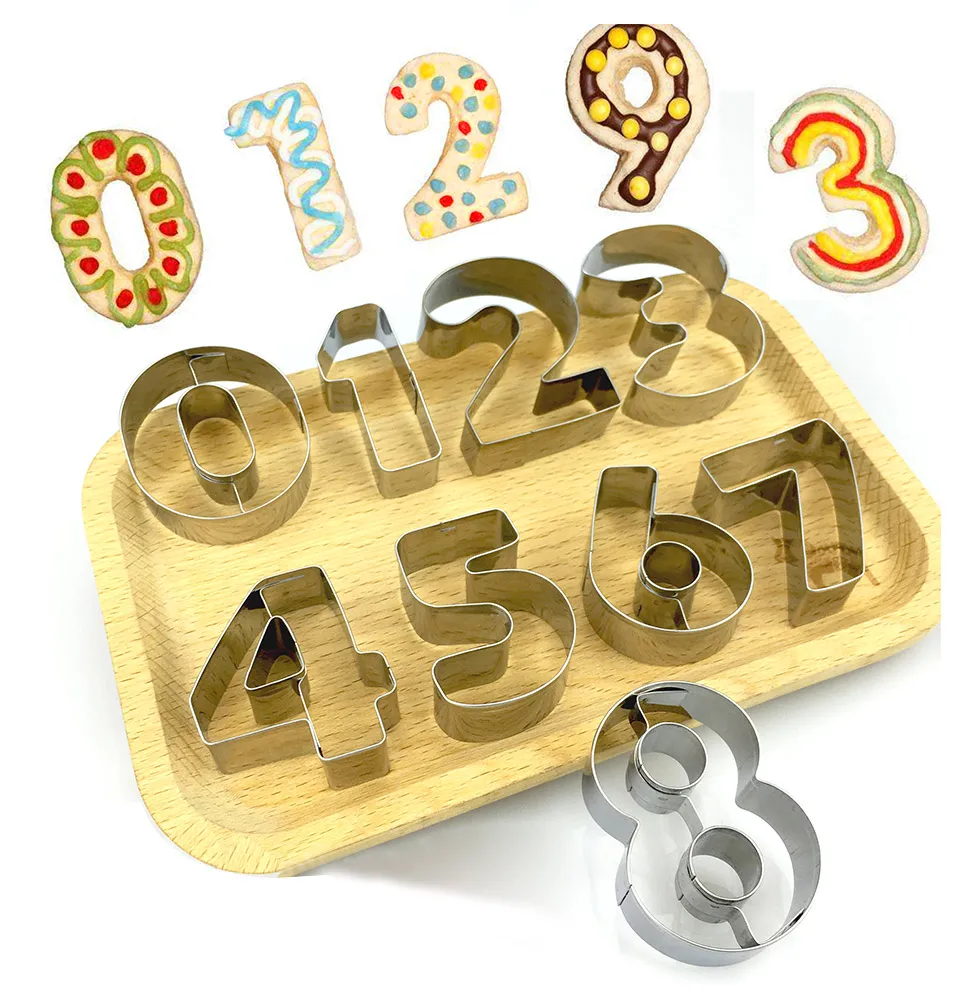 9PCS/Set 0-8 Arabic Numerals Cookie Cutters Molds Puzzle Numbers Cute Candy Stainless Steel Biscuit Mold DIY Baking Tools
9PCS/Set 0-8 Arabic Numerals Cookie Cutters Molds Puzzle Numbers Cute Candy Stainless Steel Biscuit Mold DIY Baking Tools