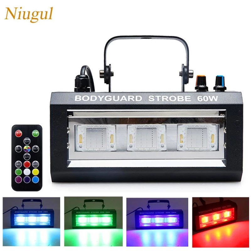Wireless Remote Control LED 60W RGB Strobe Light Stroboscope Follow Sound Music Rhythm Control Stage Light Effect Flash Lighting
Wireless Remote Control LED 60W RGB Strobe Light Stroboscope Follow Sound Music Rhythm Control Stage Light Effect Flash Lighting