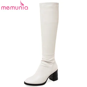 MEMUNIA 2020 top quality genuine leather high heels shoes women knee high boots round toe solid colors slim stretch boots woman
MEMUNIA 2020 top quality genuine leather high heels shoes women knee high boots round toe solid colors slim stretch boots woman