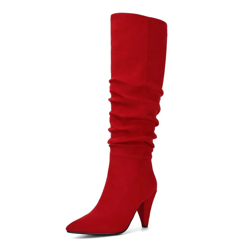 Flock Pleated Knee-High Boots Short Plush Keep Warm Comfortable High Heels Winter Leisure Slip-On Women Shoes Zapatos De Mujer
Flock Pleated Knee-High Boots Short Plush Keep Warm Comfortable High Heels Winter Leisure Slip-On Women Shoes Zapatos De Mujer