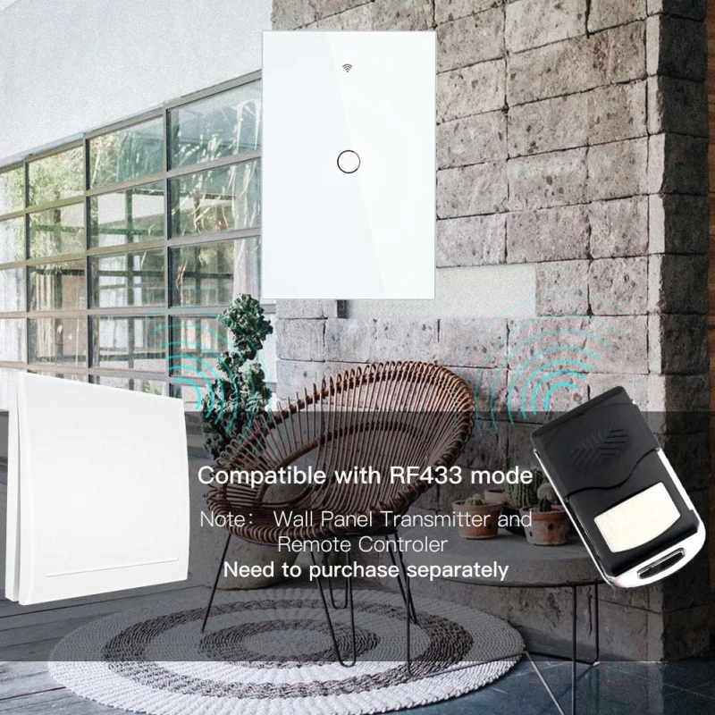 US Smart WiFi light Switch Support RF433 Control Can Be Used With Wireless Switch Smart Life/voice control via Alexa/Google Home
US Smart WiFi light Switch Support RF433 Control Can Be Used With Wireless Switch Smart Life/voice control via Alexa/Google Home