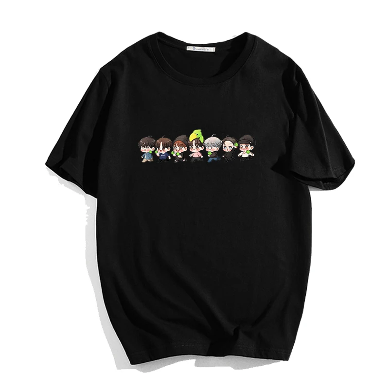 

GOT7 printed T-shirt ladies modal 100% cotton round neck short sleeve summer men's black T-shirt casual T-shirt