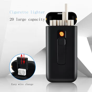 2-in-1 Cigarette Case Box Lighter for Smoking Flameless Aluminum Alloy USB Rechargeable Lighter Windproof Lighter USB Charging 
2-in-1 Cigarette Case Box Lighter for Smoking Flameless Aluminum Alloy USB Rechargeable Lighter Windproof Lighter USB Charging