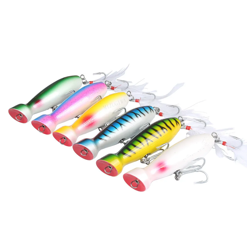MIZUGIWA 6 pcs Polaris Popper Wooden Surf Lures 5" Polaris Bottle Popper Floating Plugs GT Handmade Bait Mustad Hook
MIZUGIWA 6 pcs Polaris Popper Wooden Surf Lures 5" Polaris Bottle Popper Floating Plugs GT Handmade Bait Mustad Hook