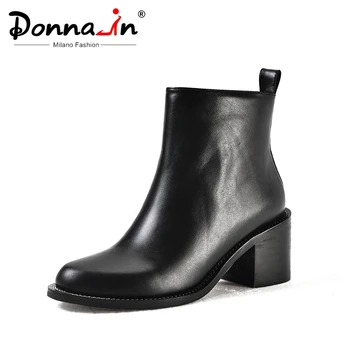 Donna-in Black Block High heels Women Ankle Boots Genuine Leather Ladies Boots Shoes For Autumn Zipper Metal Chain Rubber Boots
Donna-in Black Block High heels Women Ankle Boots Genuine Leather Ladies Boots Shoes For Autumn Zipper Metal Chain Rubber Boots