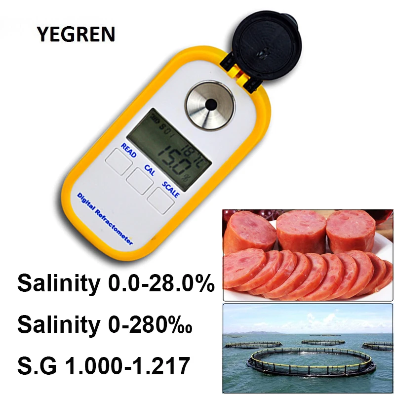 Digital Salinity Refractometer Salt Solution Detector Sodium Content Specific Gravity Test f/ Food Processing Marine Aquaculture
Digital Salinity Refractometer Salt Solution Detector Sodium Content Specific Gravity Test f/ Food Processing Marine Aquaculture
