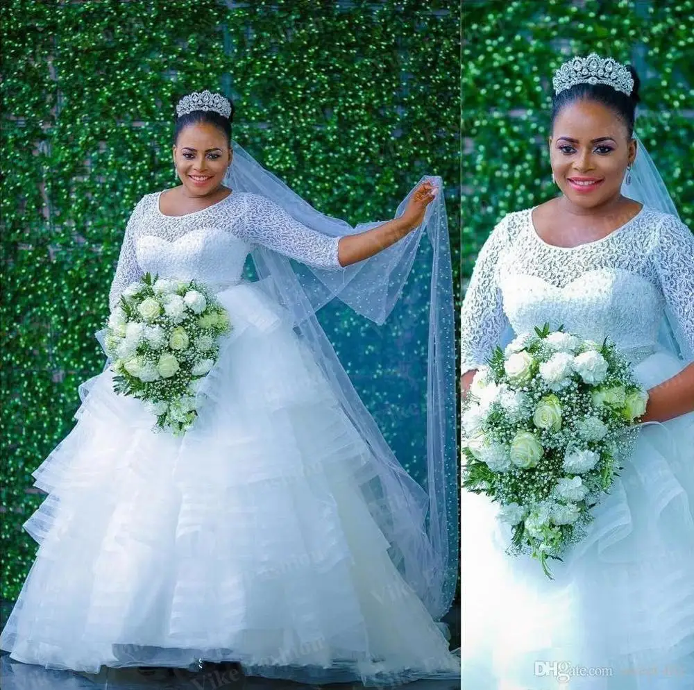 Nigeria African Wedding Dresses Lace Long Sleeves Plus Size Bridal Custom Made Ball Gown Long Bride Dress 2021
Nigeria African Wedding Dresses Lace Long Sleeves Plus Size Bridal Custom Made Ball Gown Long Bride Dress 2021
