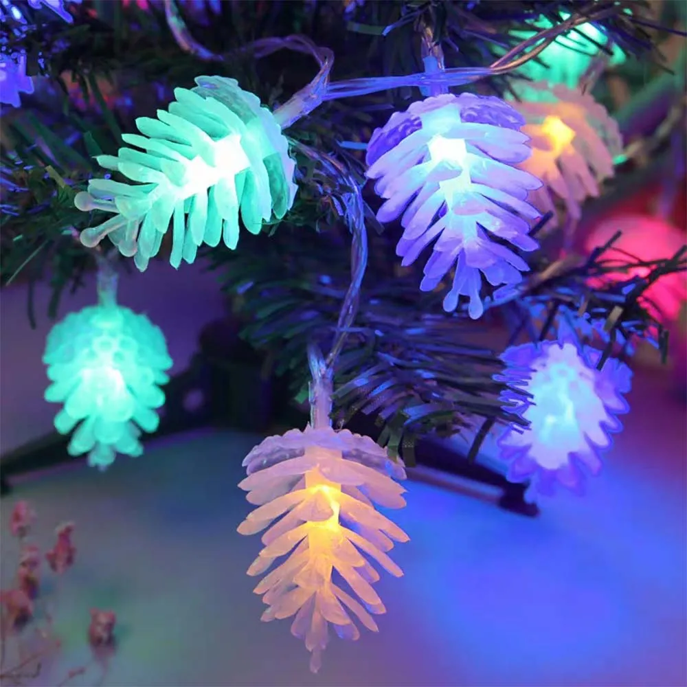 

Árvore de natal decoração luzes led pinhões guirlanda string luzes ao ar livre para festa de natal em casa decoração do ano novo