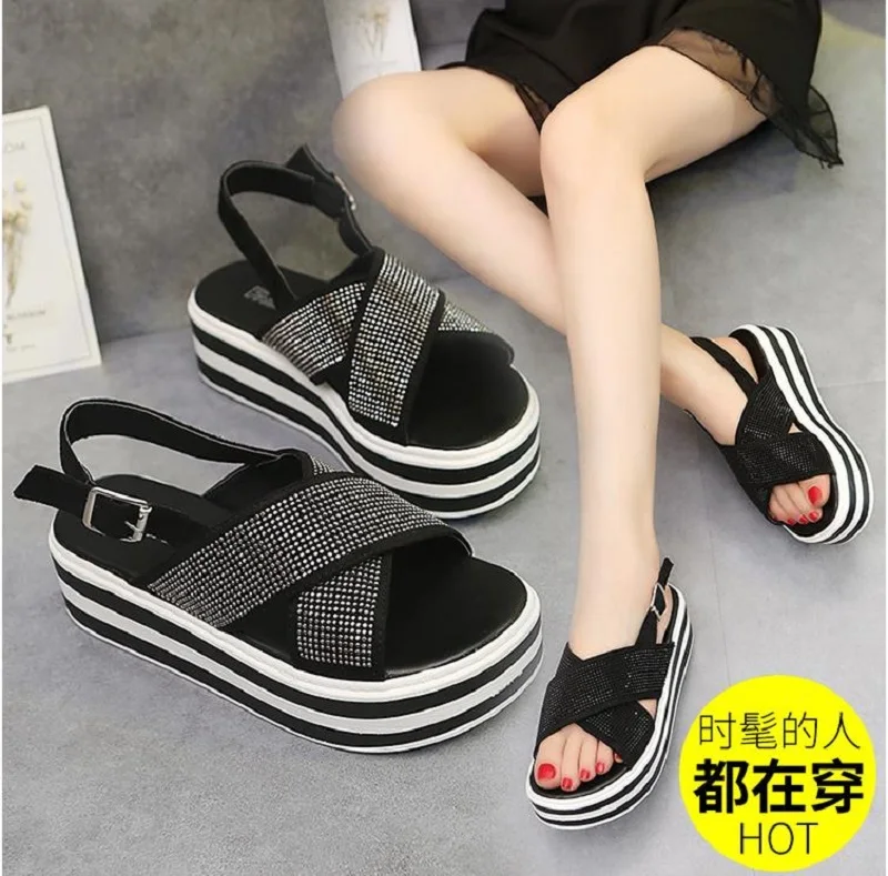 Women's sandals 2019 new fashion rhinestone buckle sandals trend wild thick sandals increased women's shoes
Women's sandals 2019 new fashion rhinestone buckle sandals trend wild thick sandals increased women's shoes