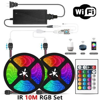 LED Strip RGB Light WiFi intelligence 5050 5M 10M Waterproof RGB Tape DC12V Ribbon diode led light with IR Remote Controller
LED Strip RGB Light WiFi intelligence 5050 5M 10M Waterproof RGB Tape DC12V Ribbon diode led light with IR Remote Controller