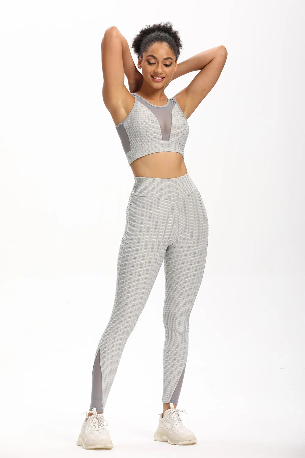 Women's Workout Set Tracksuit Yoga Ruched Butt Lifting Stretchy Leggings Crop Top Outfit Yoga Textured Activewear Set
Women's Workout Set Tracksuit Yoga Ruched Butt Lifting Stretchy Leggings Crop Top Outfit Yoga Textured Activewear Set