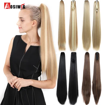 AOSI 24inch Long Straight Claw Ponytails Hairpins Hair Extensions Black Brown Synthetic Pony Tail For Women Heat Resistant
AOSI 24inch Long Straight Claw Ponytails Hairpins Hair Extensions Black Brown Synthetic Pony Tail For Women Heat Resistant