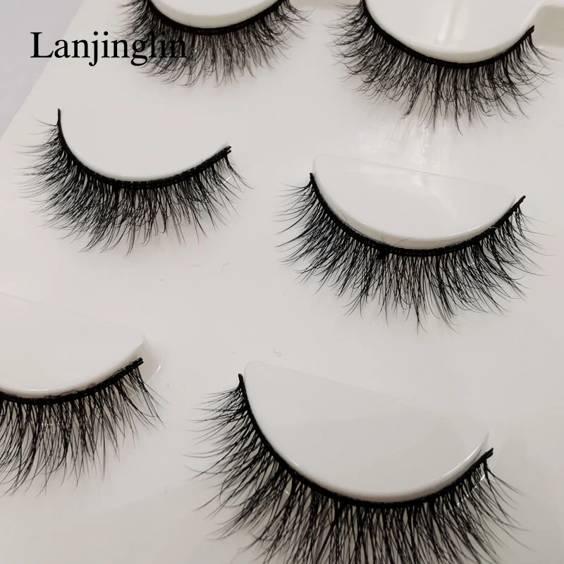 LANJINGLIN False Eyelashes 3 pairs 3D Mink Lashes Soft Natural Wispy Handmade Faux Mink Lashes Extension Makeup Kit Tool 8 He2b67670e1834e688c90c35f0891fc64g
