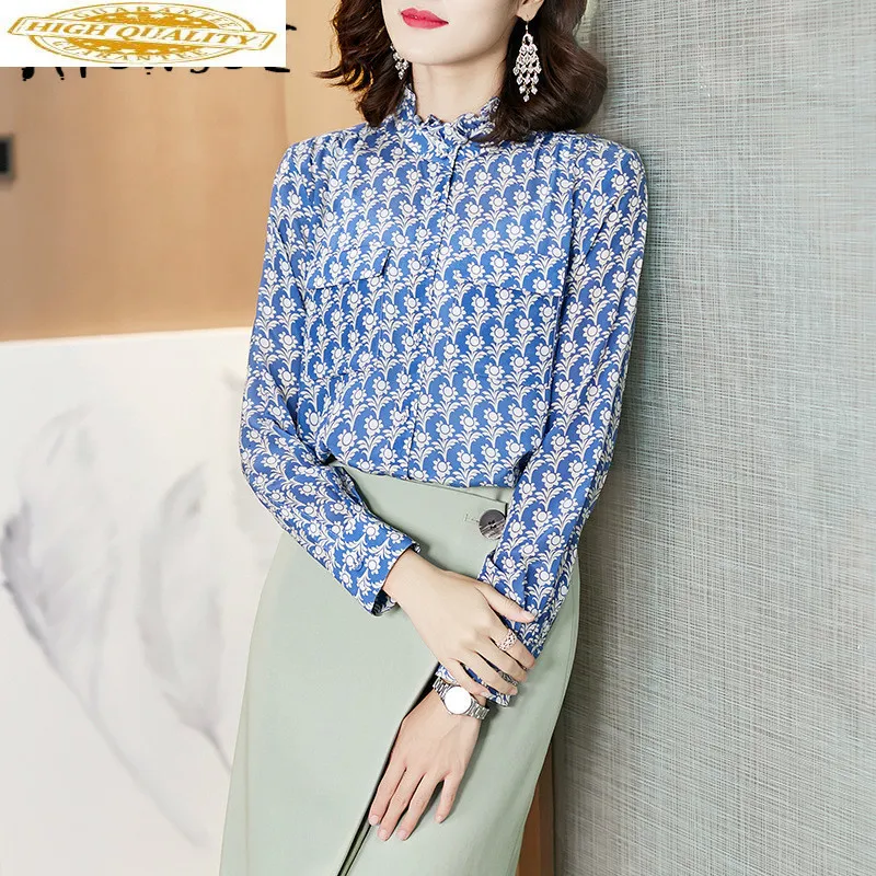 Real Silk Shirts Womens Tops and Blouses Long Sleeve Blouse Spring Autumn Korean Office Lady Clothing Blusas 2020 F1002 YY2597
Real Silk Shirts Womens Tops and Blouses Long Sleeve Blouse Spring Autumn Korean Office Lady Clothing Blusas 2020 F1002 YY2597