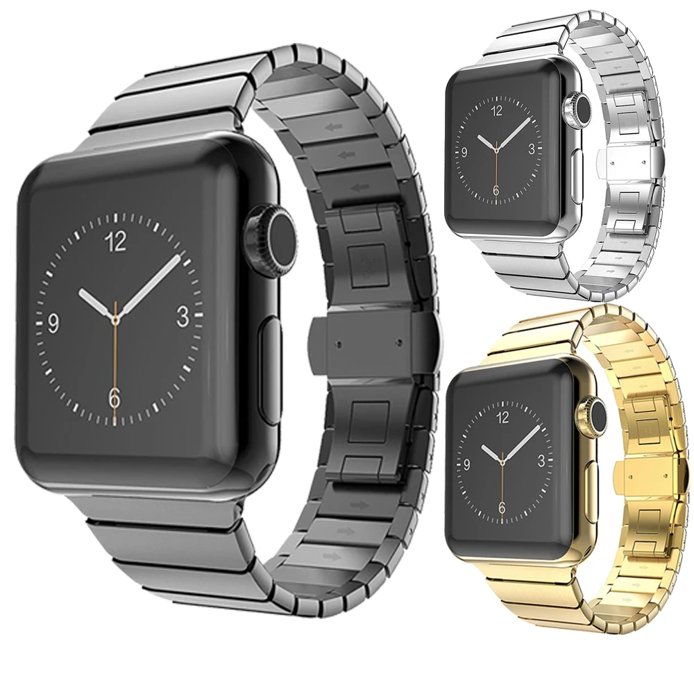 Браслет металлический для Apple Watch band 5 4 3 2 1 44 мм 40 люксовый браслет iWatch Band 38 42