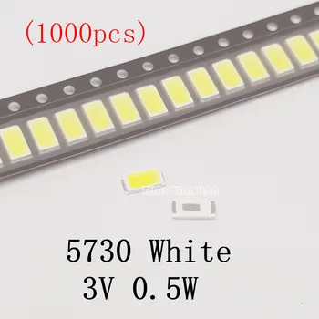 1000pcs X 5730 White Led Lamp SMD Led Diode 5730 White 0.5W 150mA 60-65LM 6200-7000K super-bright-leds Free Shipping SMT Reel
1000pcs X 5730 White Led Lamp SMD Led Diode 5730 White 0.5W 150mA 60-65LM 6200-7000K super-bright-leds Free Shipping SMT Reel