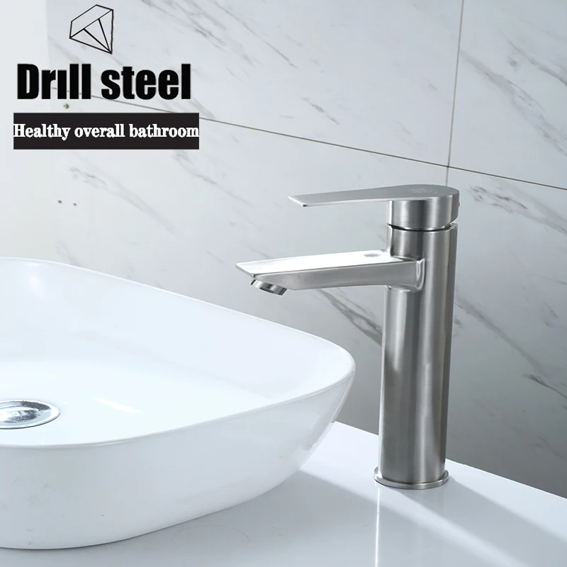 Four seasons is suitable for the bathroom square mouth high basin faucet hot and cold double outlet faucet drawing process stain
Four seasons is suitable for the bathroom square mouth high basin faucet hot and cold double outlet faucet drawing process stain