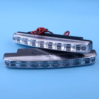 CITALL 0.17 A 12V 2pcs 8-LED Car Light DRL Fog Driving Daylight Daytime Running White
