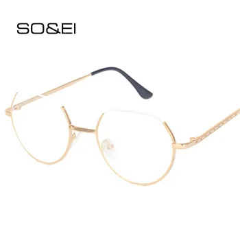 SO&EI Vintage Round Semi-Metal Women Glasses Frame Clear Lens Eyewear Fashion Men Optical Myopia Prescription Eyeglasses Frame
SO&EI Vintage Round Semi-Metal Women Glasses Frame Clear Lens Eyewear Fashion Men Optical Myopia Prescription Eyeglasses Frame