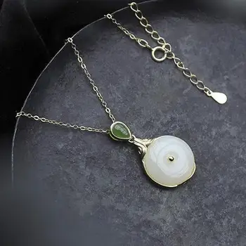 silver inlaid natural Hetian white jade pendant necklace Chinese style retro minority design light luxury charm women's jewelry
silver inlaid natural Hetian white jade pendant necklace Chinese style retro minority design light luxury charm women's jewelry