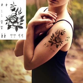 Temporary Tattoos Sticker Water Transfer Fake Tattoo Sticker Women Girl Black Rose Flowers Design Body Art Tatto Arm Chest Tatoo
Temporary Tattoos Sticker Water Transfer Fake Tattoo Sticker Women Girl Black Rose Flowers Design Body Art Tatto Arm Chest Tatoo