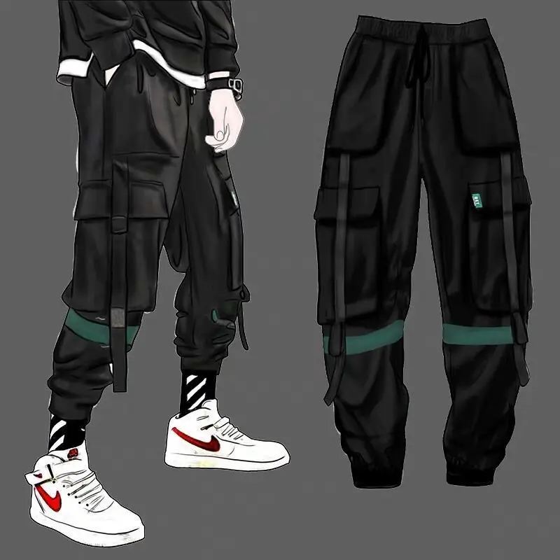 Cargo Pants Men Solid Color Black Loose Casual Jogger Pocket Elastic Waist Ankle Length Trousers Techwear Pants for Men
Cargo Pants Men Solid Color Black Loose Casual Jogger Pocket Elastic Waist Ankle Length Trousers Techwear Pants for Men