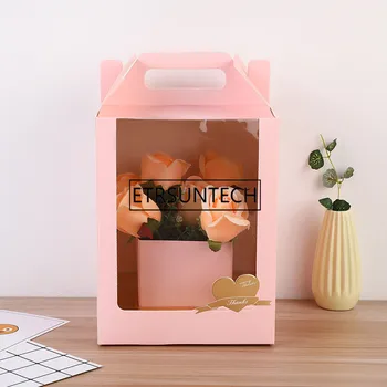 100pcs/lot 19cmx19cmx30cm Transparent Window Flower Gift Box, Valentine's Day Flower Packing Box, Paper Handbag
100pcs/lot 19cmx19cmx30cm Transparent Window Flower Gift Box, Valentine's Day Flower Packing Box, Paper Handbag