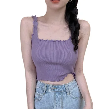 2020 Summer Korean Style Sexy Camis Sleeveless Crop Tops Solid Knit Bottoming Tank Tops Fashion Trend Color Women's Camisoles* 
2020 Summer Korean Style Sexy Camis Sleeveless Crop Tops Solid Knit Bottoming Tank Tops Fashion Trend Color Women's Camisoles*