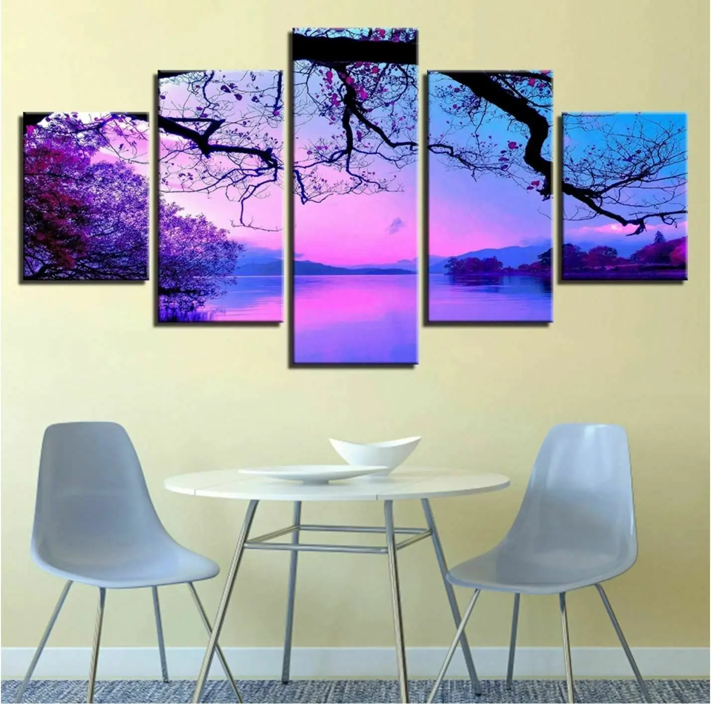 Purple Sunset Trees Lake 5 Pcs Canvas Picture Print Wall Art Canvas Painting Wall Decor for Living Room Poster No Framed
Purple Sunset Trees Lake 5 Pcs Canvas Picture Print Wall Art Canvas Painting Wall Decor for Living Room Poster No Framed