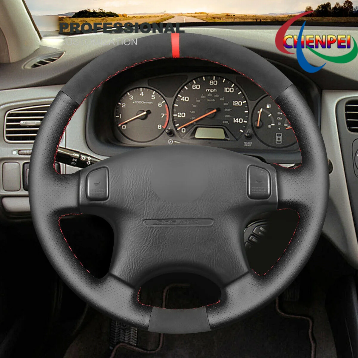 DIY Hand-Sewn Black Leather Suede Car Steering Wheel Cover For Honda Civic CRV Prelude car Interior Accessories
DIY Hand-Sewn Black Leather Suede Car Steering Wheel Cover For Honda Civic CRV Prelude car Interior Accessories