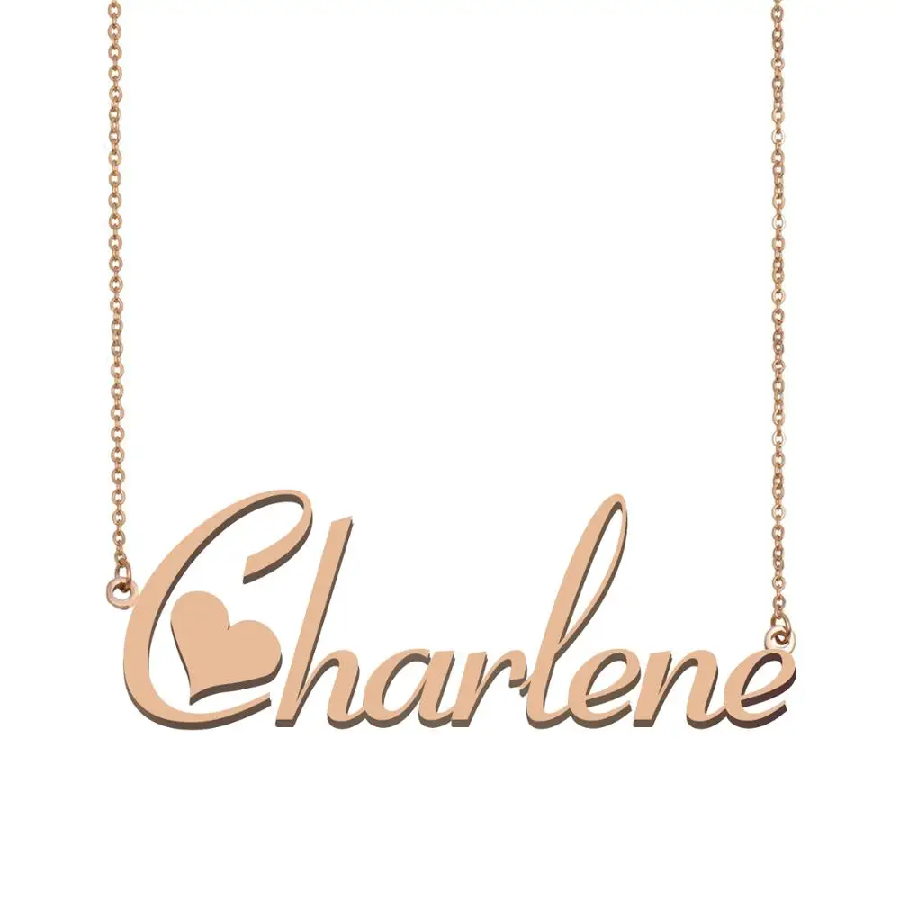 

Charlene NAME Necklace for Women Customize Nameplate Pendant Best Friends Birthday Wedding Christmas Mother Days Jewelry Gift