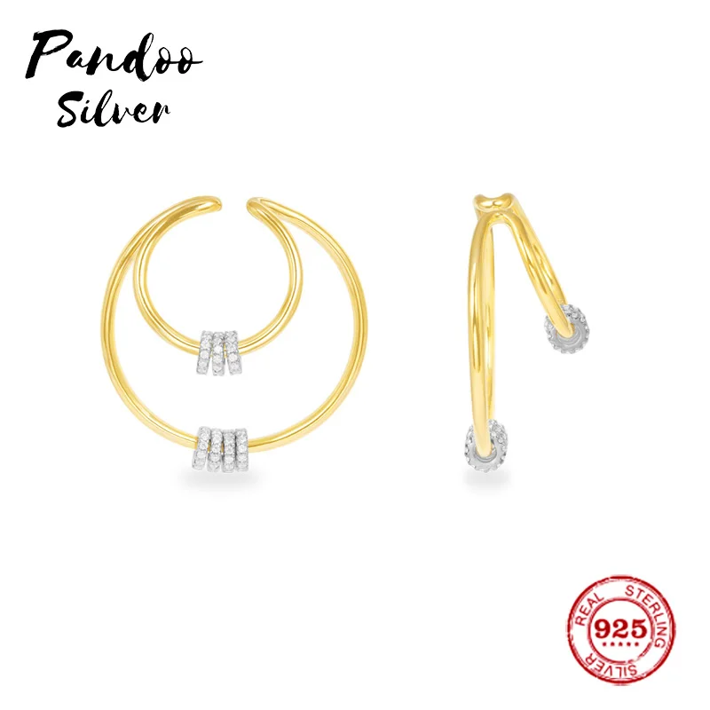 Pandoo Fashion Charm Sterling Silver Original 1:1 Copy,Single Double Hoops Earrings With Sliding Rings Jewelry Gift For Female
Pandoo Fashion Charm Sterling Silver Original 1:1 Copy,Single Double Hoops Earrings With Sliding Rings Jewelry Gift For Female