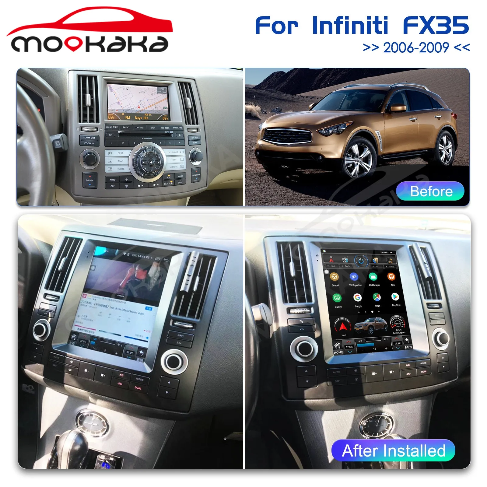Автомагнитола в стиле Tesla Android 11,0 128G для Infiniti FX35 FX45 2006-2009, автомобильный мультимедийный плеер с GPS-навигацией, аудиоголовное устройство
Автомагнитола в стиле Tesla Android 11,0 128G для Infiniti FX35 FX45 2006-2009, автомобильный мультимедийный плеер с GPS-навигацией, аудиоголовное устройство